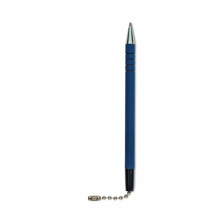 CONTROLTEK Antimicrobial Counter Chain Pen, Medium, 1 mm, Blue Ink, Blue 555566